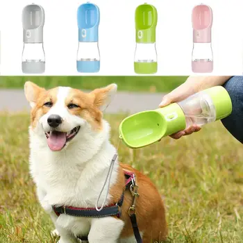 2 in1 Pes Vodo, Hrano, Steklenice, Plastične Neprepustne Pes Pitne Skledo Izmenljive Roza/Modro/Zeleno/Siva Kuža Napajalni Skledo Usposabljanje
