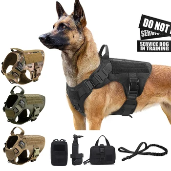 Taktično Pes Pas Hišne živali, nemški Ovčar K9 Malinois Usposabljanje Telovnik Pes Pas in Povodec Za Vse Pasme Psov