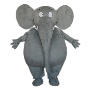 100% v naravi streljanje siva slon maskota kostum z jasno vidne odraslih unisex velikan siva slon maskota kostum