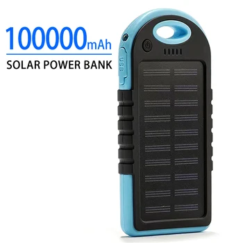 10000mAh Polimer Baterija Sončne Energije Banke Nepremočljiva Sončne Kampiranje Moči Banke Prenosni Mobilni Telefon polnilno Postajo