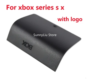 1PC Črno bel pokrov Baterije z logotipom za XBox Serije S X Baterije Zadnji Pokrov Pokrov, Vrata Lupini za xbox s x controller
