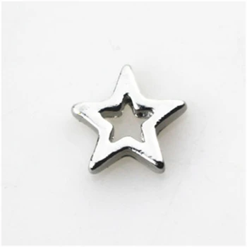 20pcs/veliko Vroče prodajo Silver Star Plavajočo orodno vrstico Charms, ki Živijo Stekla Pomnilnik Lockets DIY Nakit Čare