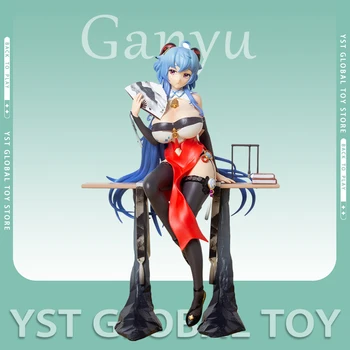 22 cm Genshin Vpliv Anime Slika Ganyu Številke Cheongsam Seksi Dekle Figur PVC Kip Model Colectible Namizno Dekoracijo Igrača Darilo