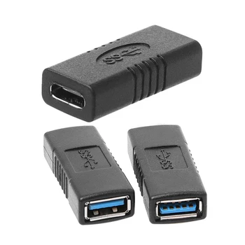 3 Kos Ženski Ženski Konektor Adapter USB 3.1 Tip C & USB 3.0 Tip A