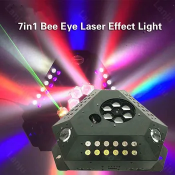 320W 7in1 LED DJ lasersko svetlobo strobe barvana čebel oči vzorec žarek 조명 KTV disco svate DMX gibljive glave fazi učinek razsvetljavo