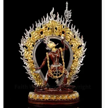 38 CM velike dober razred zlato gilding Buda medenina kip DOMA družine učinkovito zaščito Tibera Vajrayogini dakinis Buda