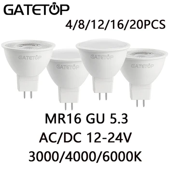 4-20PCS LED nizkonapetostnih pozornosti GU5.3 AC/DC 12V-24V 38/120 Stopinj MR16 3000K 4000K 6000K za Hišo Študija Soba Dnevna Soba