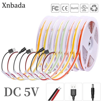 5 LED COB Trak Svetlobe 320LED USB Visoko Gostoto Prilagodljiv COB Led Svetlobe Toplo Narave Bela Rdeča Modra Roza Rumena Linearni Zatemniti