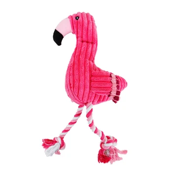 Bombaž Vrvi Spregovorili Interaktivna Risanka Flamingo Oblikovan Ugriz-odporne Hišne živali, Igrače, Žvečiti Čiščenje Zob Za Psa