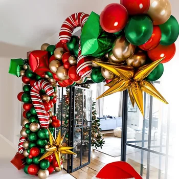 Božič Balon Arch Zeleno Zlato Rdeče Polje Bonboni, Baloni Garland Cone Eksplozije Star Folija Baloni Božični Okraski