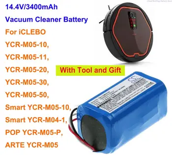 Cameron Kitajsko 3400mAh Baterija za iCLEBO YCR-M05, M05-P, M04-1,M05-10, YCR-M05-10, YCR-M05-11, YCR-M05-20, YCR-M05-30, YCR-M05-50