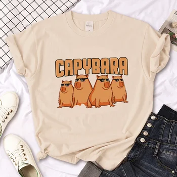 Capibara Capybara tshirt ženske grafični Y2K Japonski t-majice dekle oblikovalec oblačil
