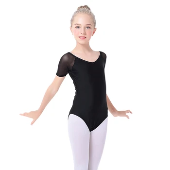 Dekleta Leotards za Ples Balet Gimnastiko Modi Luštna Črna Kratek Rokav Dancewear