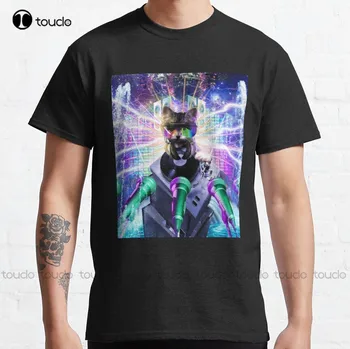 Dj Glasba Mačka Klasičnih T-Shirt za Moške Majice Smešno Umetnosti Harajuku Ulične Risanka Bombaž Prostem Preprost Vintag Priložnostne Tee Majica