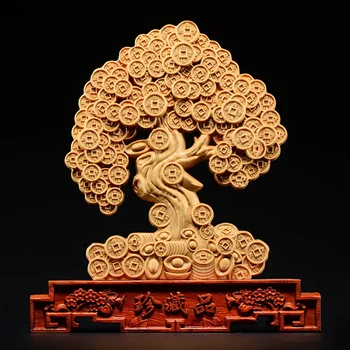 Feng Shui Lesa Thuja Kip Denar Drevo Pravega Lesa, Kiparstvo Srečen Dekoracijo Maskota Doma Desk Dekor