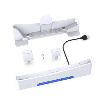 Horizontalna Stand Prenosni Konzoli Stojalo s 4-Port USB Hub Prostora za shranjevanje Rešitev z Zvezdiščem USB, Primerno za PS5slim
