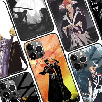 Ichigo Kurosaki Anime Bleach Mehki Silikonski Stekla Primeru Telefon za iPhone Se3 7 8 14 15 Plus XR X XS 11 12 13 Mini 14 15 Pro Max