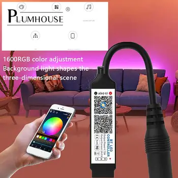 Inovativne Mini Bluetooth Združljivim Krmilnik Luči LED Trakovi Časa, Preklopite Več Glasbe Način Za RGB Smart APP Nadzor
