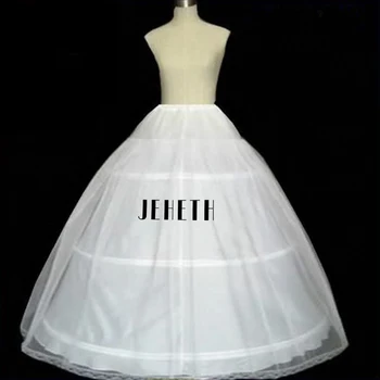 JEHETH Visoko Kakovostne Ženske 3 Obroče Petticoat Crinoline Underskirt Za Žogo Obleke Poročni Obleki Obroč Elastičen Pas Dodatki