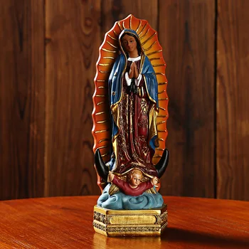 Klasično Lepoto Naše Gospe iz Guadalupe Devica Marija Kip, Kiparstvo Smolo Figur Zaslon Okras Doma Dekor Zbirateljske Umetnosti