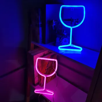 LED Ognjeni Neon Light Svetlobna Festivala Vzdušje KTV Bar Wineglass, Neon, luči Za Domačo zabavo Dekoracijo Odraslih Otrok Darilo