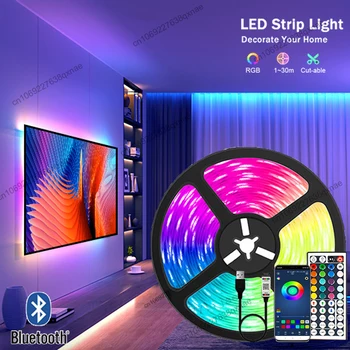 LED Trakovi Luči Soba Dekoracijo Božič LED Luči Glasbe Bluetooth Remote 5050 RGB Tpae TV LED Osvetlitvijo 1-5m 10 m 15m 20m 30m