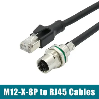 M12 8Pin X-code Priključek Kabel 8-Core Vtič RJ45 Crystal Head Meri Povezava Ethernet Linija