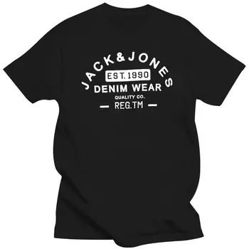 Mens Oblačila Jack Jones Essentials T-Shirt Mens Logotip Tiskanja Slim Fit Cotton Tee JJEJeans