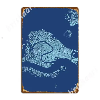 Mest: Benetke, Midnight Blue Kovinske Znaki Dnevna Soba Plošče Stena Zidana Klasično Tin prijavite Plakati