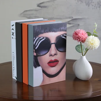 Moda Luksuzni Ponaredek Knjige za Dekoracijo Simulacije Knjiga Škatla za Shranjevanje Kave Tabela Villa Hotel Domov Dekorativne Umetnosti Fotografiranja Rekviziti