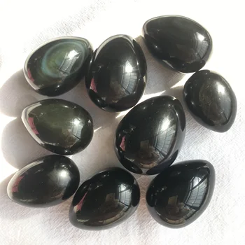 Naravni Mavrični Obsidian Jajce Obliko Zdravljenja Quartz Crystal Ornament Poliranje Mineralov Kamen Za Dom Dekor In DIY Darilo