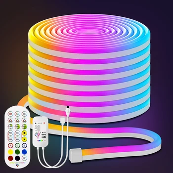 Neon RGB Led Vrv Luči Led Trakovi Luči na Prostem Nepremočljiva z Glasbo Sinhronizirati, Led Luči za Spalnico z Daljinskim upravljalnikom in App