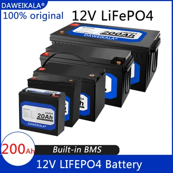Novo 12V 20Ah 50Ah 100Ah 150Ah 200Ah LiFePo4 Baterije Litij Železo Fosfat Baterije, Vgrajene v BMS Za Solarni Čoln Brez Davka