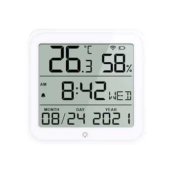 Pametni Dom Temperature Tipalo Vlažnosti Tipalo Smart Življenje Notranja Temperatura Alarm Senzor Z Uro Funkcijo Za Dom