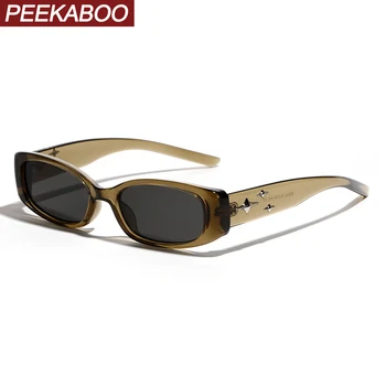 Peekaboo pravokotnik sončna očala za ženske uv400 leopard črna ženska modna sončna očala za moške spolne 2023 dropshipping