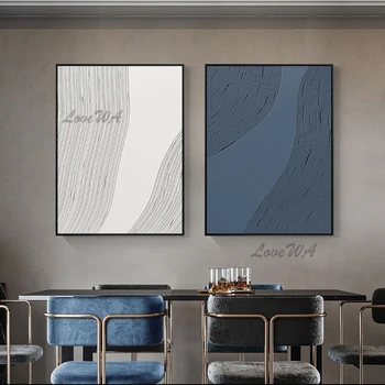 Platno Plakati Wall Art brez okvirja Slike Abstrakcije Skladu Akril Teksturo Umetnine 2PCS Velikosti Dekorativnih Elementov Za Cafe