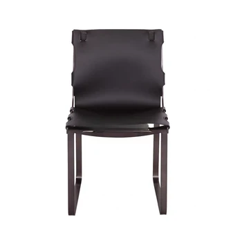 Po meri minimalističen italijanski luksuzni industrijske slog sedlo usnje armless jedilni stol model soba prodajne pisarne high-end