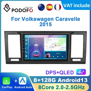 Podofo AI Telefonski Android Carplay avtoradia Za Volkswagen Caravelle 2015 Android Auto 4G Multimedia Navigacija GPS autoradio DSP