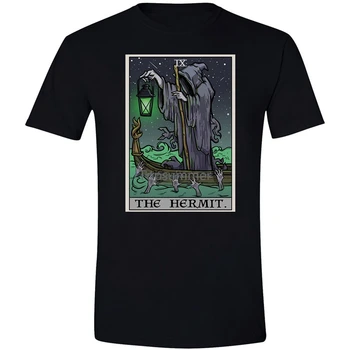 Puščavnik Tarot Kartice Majica Gothic Halloween Grim Reaper Angel Smrti Charon Najnovejši Modni Tee Majica