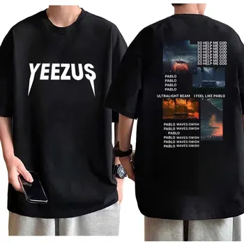 Rapper Kanye West Življenje Pablo Album Tour Natisni T-shirt Unisex Priložnostne Čistega Bombaža T Srajce Street Fashion Hip Hop T-majice