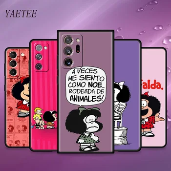 Risanka Mafalda Mehko Pokrovček Za Samsung Galaxy S20 S21 FE S10 Plus S8 S9 Opomba 20 Ultra 5G 10 9 Opremljena Primerih Silikonski Telefon Coque