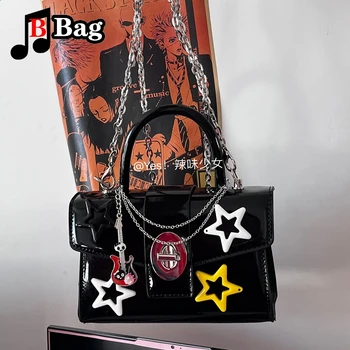 Star okrašena pu tisočletja vrečko Spice Girl Harajuku goth punk tote eno ramo cross body torbici ženska y2k