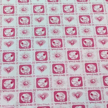 TAKARA TOMY Snoopy Najboljši Prijatelj 100 Bombažne Tkanine DIY Mozaik Tekstilne Tissu Domov Oblačila Šivala Obleko Materiala