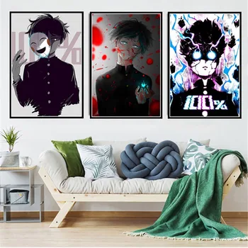 Tiskane Slike Doma Dekoracijo Sten Umetnine Mob Psiho 100 Skandinavski Slog Modularni Japonske Anime Plakat Platno Pleskanje Dnevne Sobe