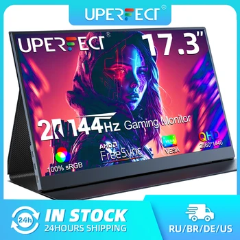 UPERFECT 2K 144Hz Prenosne Igralne Zaslon 17.3-Inch 2560x1440 IPS FreeSync Zaslon Računalnika HDMI/Tip C Za Laptop, PC, Mac Telefon