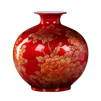 Ustvarjalne apple vaza Jingdezhen rdeče keramične vaze domači dnevni sobi novo Kitajsko sodobno minimalistično okraski okraski iz porcelana
