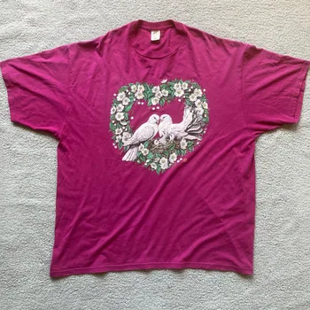 Vintage 90. letih Želva Golobi T-Shirt, 3XL, 1995© Grafike, Izdelano v ZDA