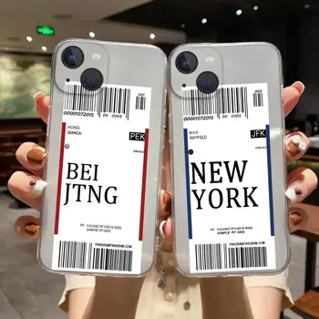 Vroče letalske vozovnice potovanja, New York, Los Angeles Primeru Telefon za iphone 7 8 SE3 11 12 13 14 Pro X XS MAX XR Nacionalno Dovoljenje za Vstop Pokrov