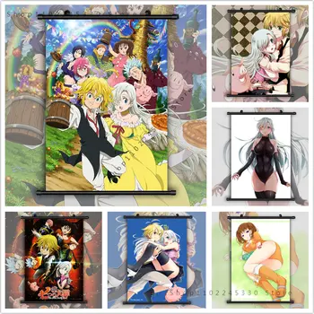 Wall Art Platno Slikarstvo Boho Slog Anime Sedem Smrtnih Grehov Poster Tiskanje Smešno Doma Dekoracijo Dnevna Soba Dekor Slike