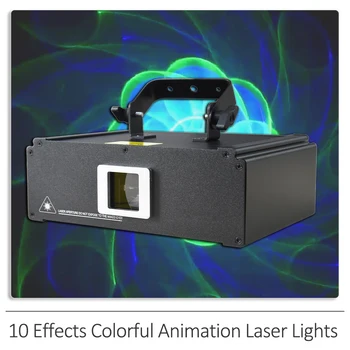 YUER 1W 2W 10 Učinke RGB Animacija Žarek Optično branje Fazi Lasersko Svetlobo Projektor DMX512 DJ Disco Party Klub Poroko Chriatmas Kažejo